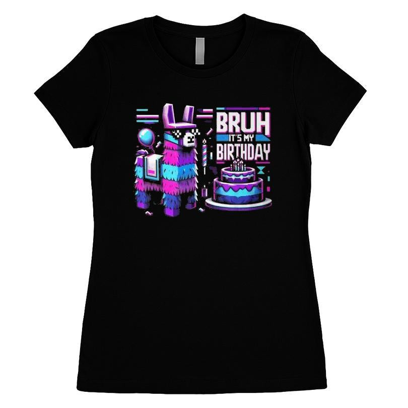 Bruh Its My Birthday Llama Pinata Boy Girl Family Party Bday Shirt