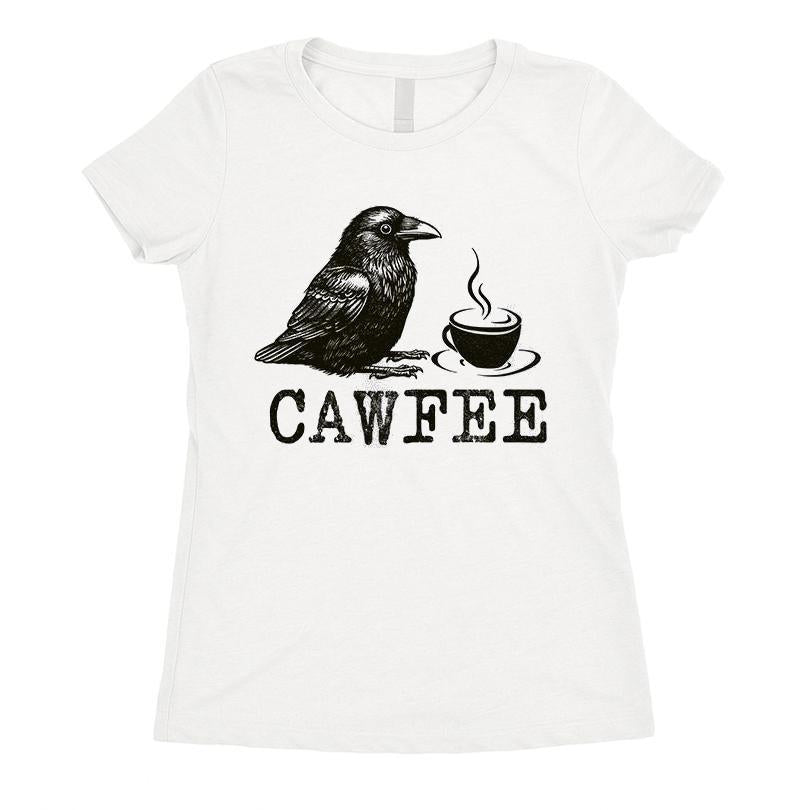 Cawfee Crow Drinking Coffee T-shirt