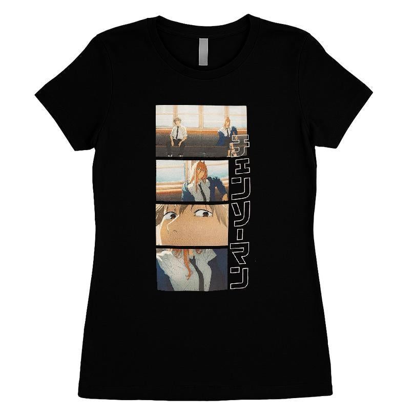 Chainsaw Man Power & Denji Train Panels T-shirt