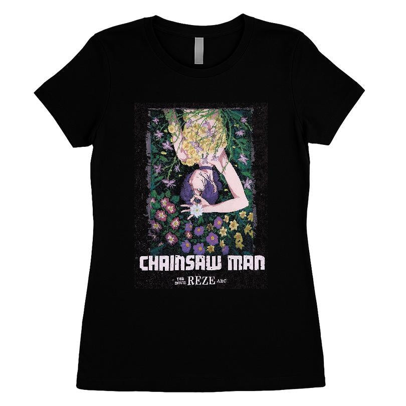 Chainsaw Man The Movie Reze Arc Flower Dark Wash T-shirt