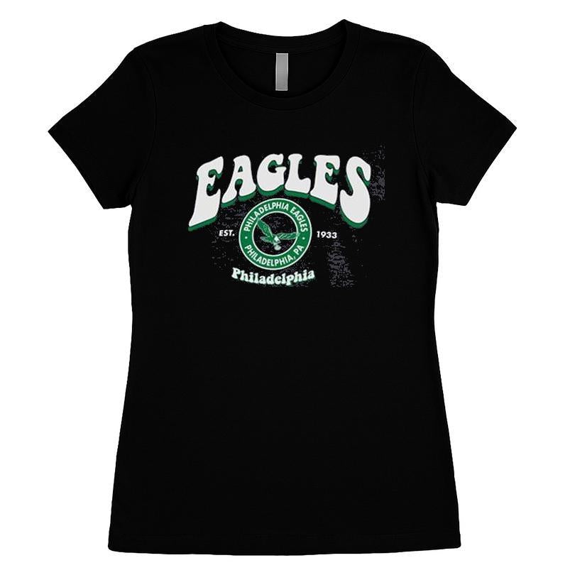 Champion Philadelphia Eagles Womens Black Boyfriend Ls T-shirt