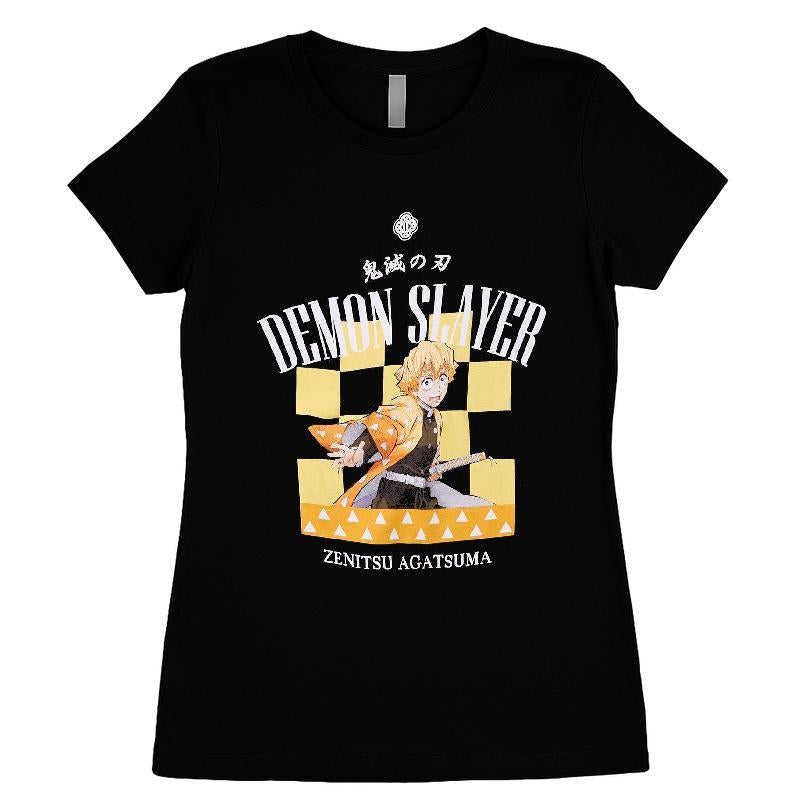 Demon Slayer Kimetsu No Yaiba Zenitsu Checkered T-shirt