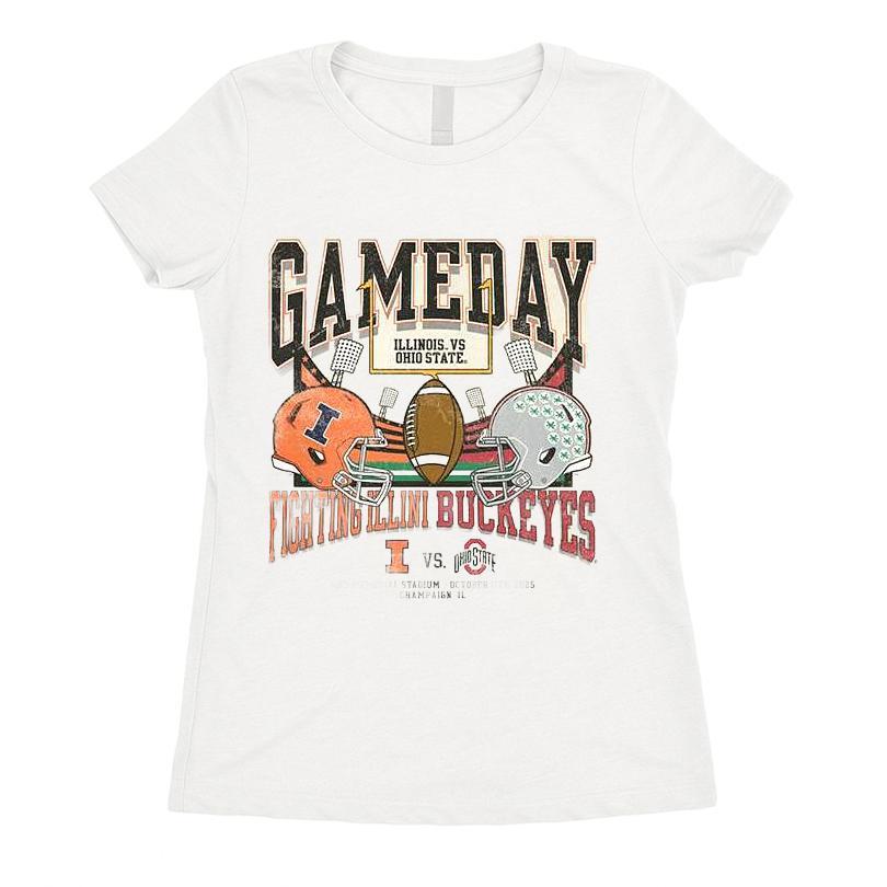 Gameday Illinois Fighting Illini Ivory Football Football Vs Ohio State Buckeyes T-shirt