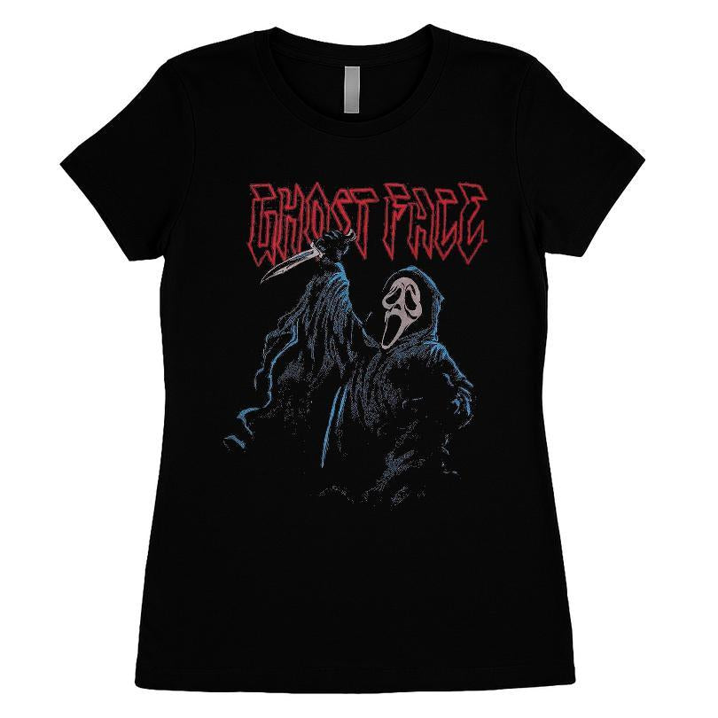 Ghost Face Jumbo Print Metal T-shirt