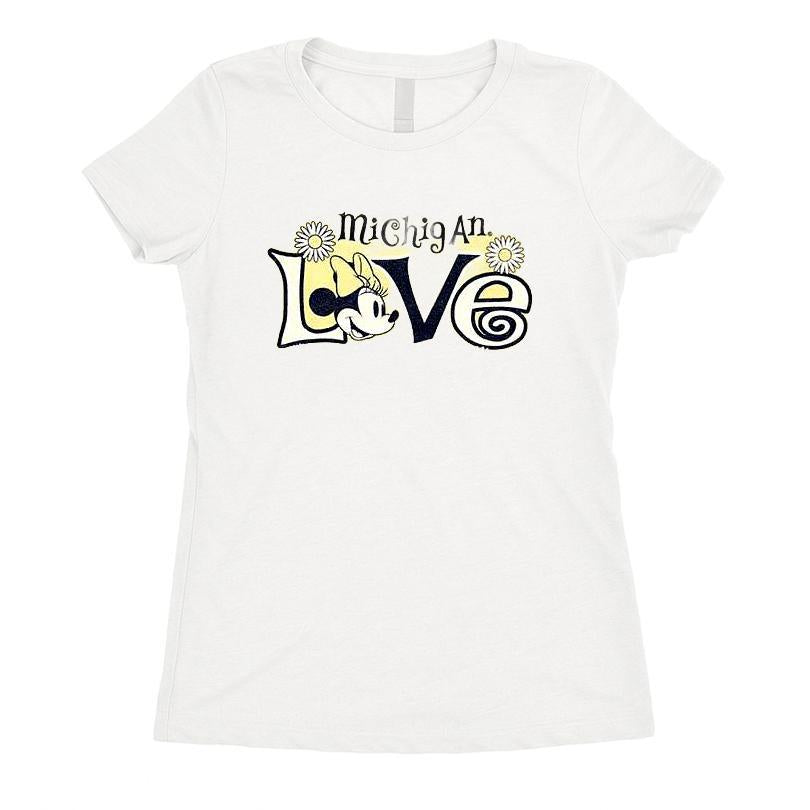 Girls Michigan Wolverines Floral Minnie Mouse T-shirt