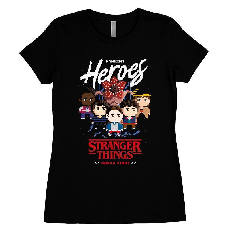 Hawkins Heroes Stranger Things Press Start 8 Bit T-shirt