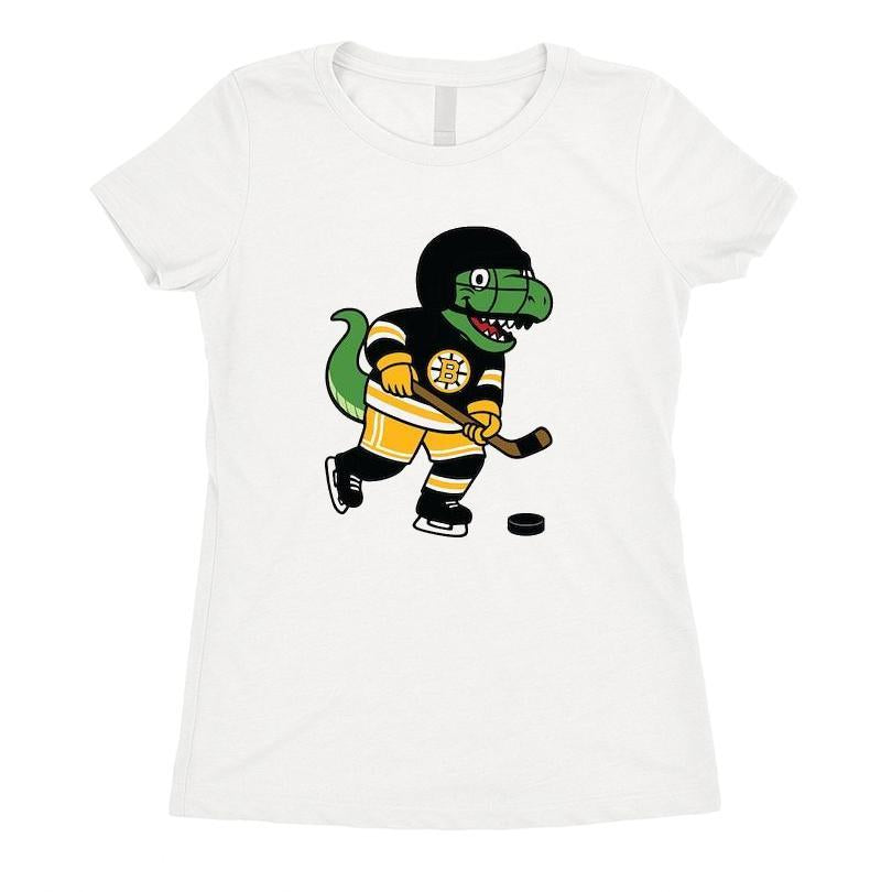 Hockeysaurus Boston Bruins T-shirt , Cute Dinosaur Ice Hockey Graphic Tee