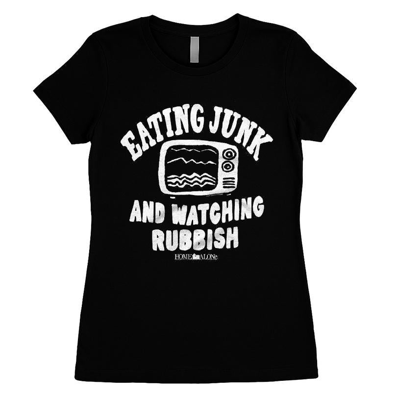 Home Alone Eating Junk And Watching Rubbish T-shirt