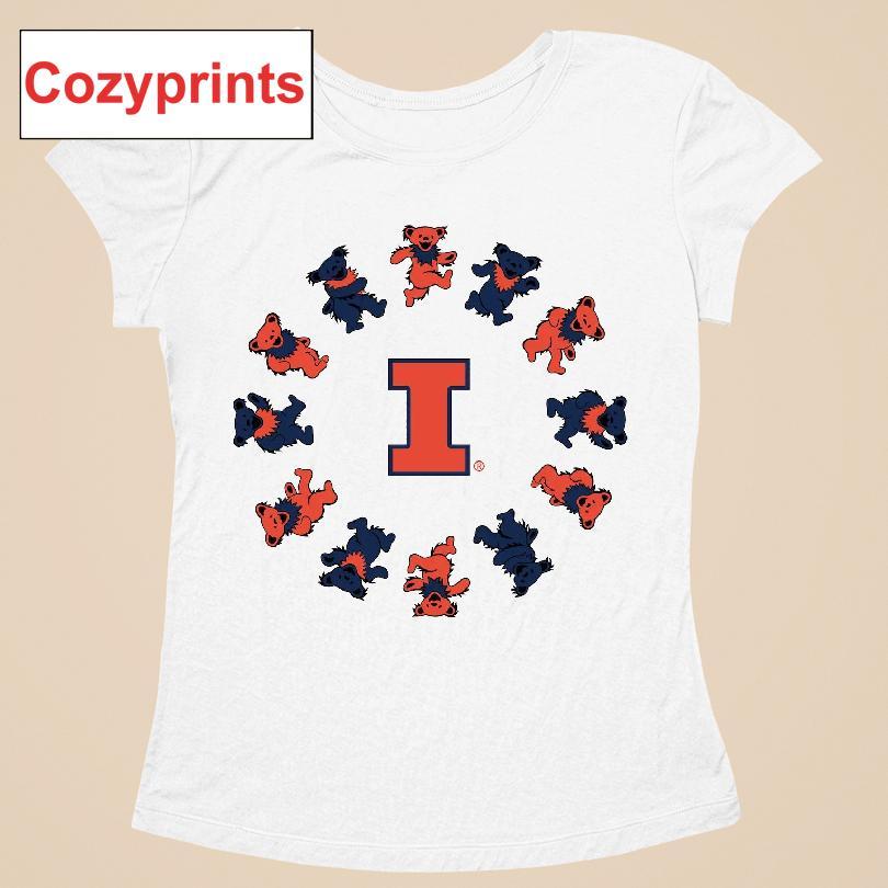 Illinois X Grateful Dead Circle Bears T-shirt