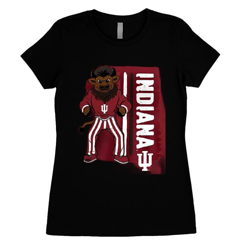 Indiana Hoosiers Rough Mascot Striped T-shirt