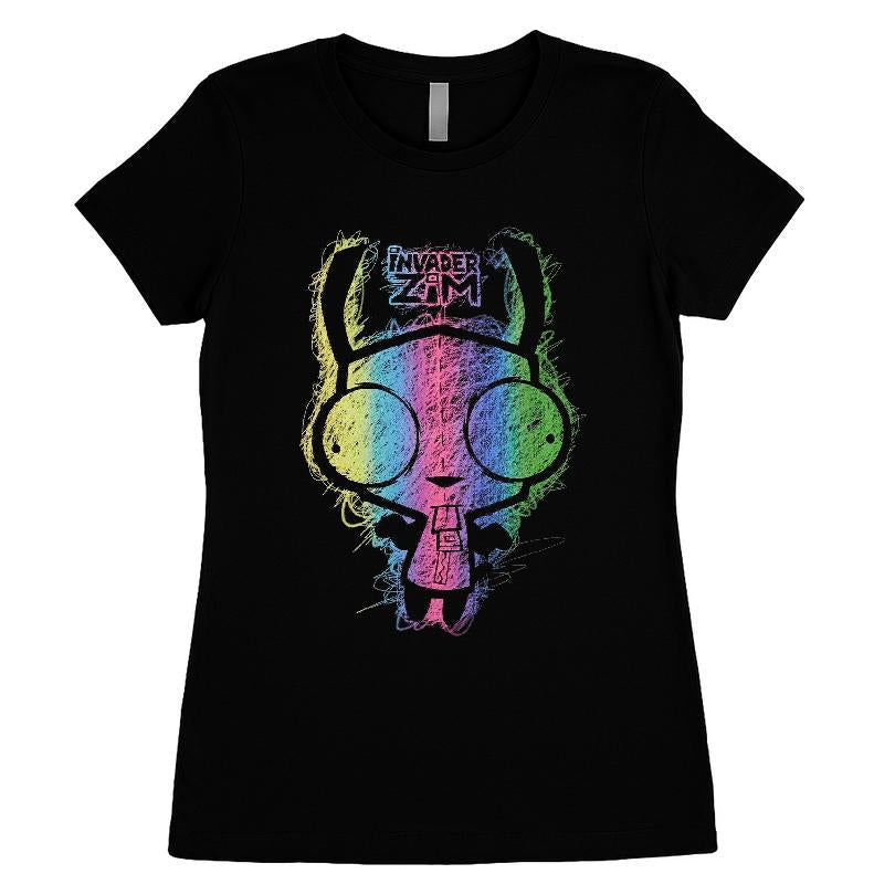 Invader Zim Gir Rainbow Scribble T-shirt
