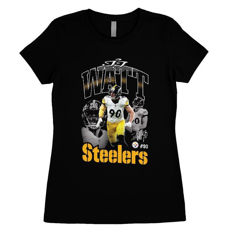 .J. Watt Notorious Pittsburgh Steelers NFL Team Triple Pic T-shirt