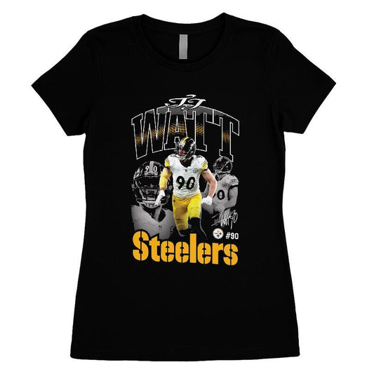 .J. Watt Notorious Pittsburgh Steelers NFL Team Triple Pic T-shirt