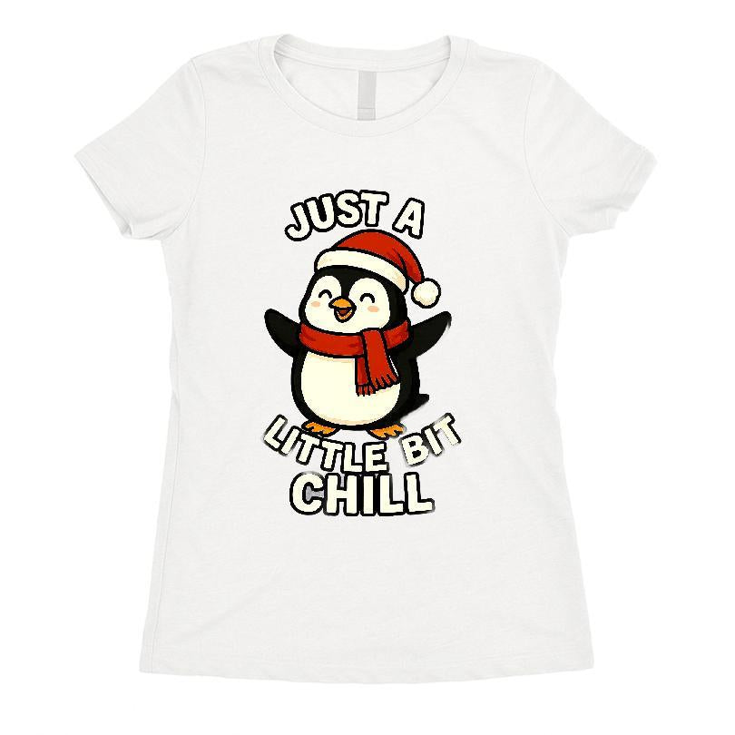 Just A Little Bit Chill Penguin Christmas T-shirt