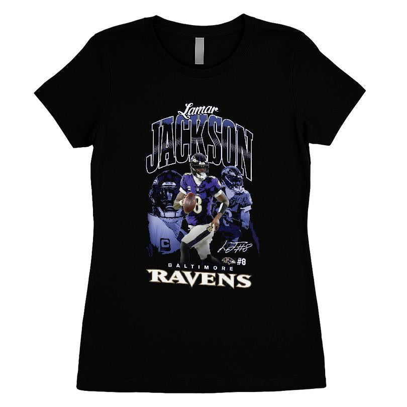Lamar Jackson Baltimore Ravens Triple Pic T-shirt