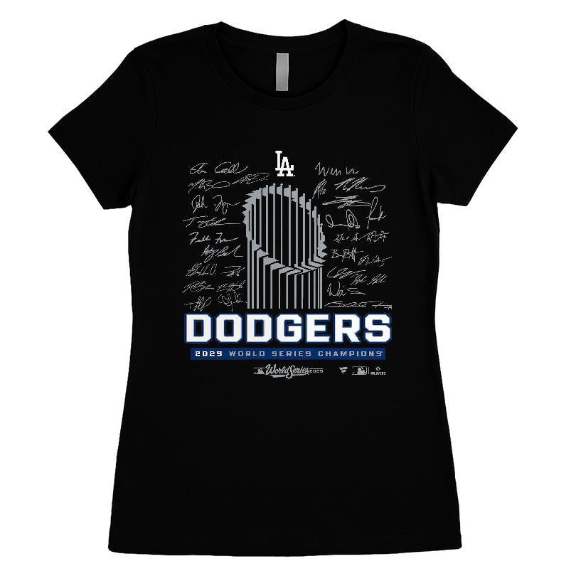 Los Angeles Dodgers 2025 World Series Champions Signature Roster T-shirt