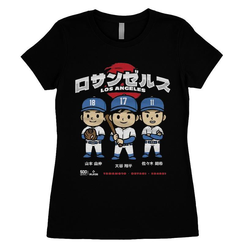 Los Angeles Yoshinobu Yamamoto Shohei Ohtani Roki Sasaki Chibi Anime T-shirt