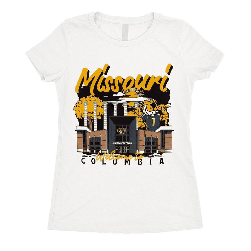 Missouri Tigers Welcome Columbia Hand-drawn Campus Stack T-shirt