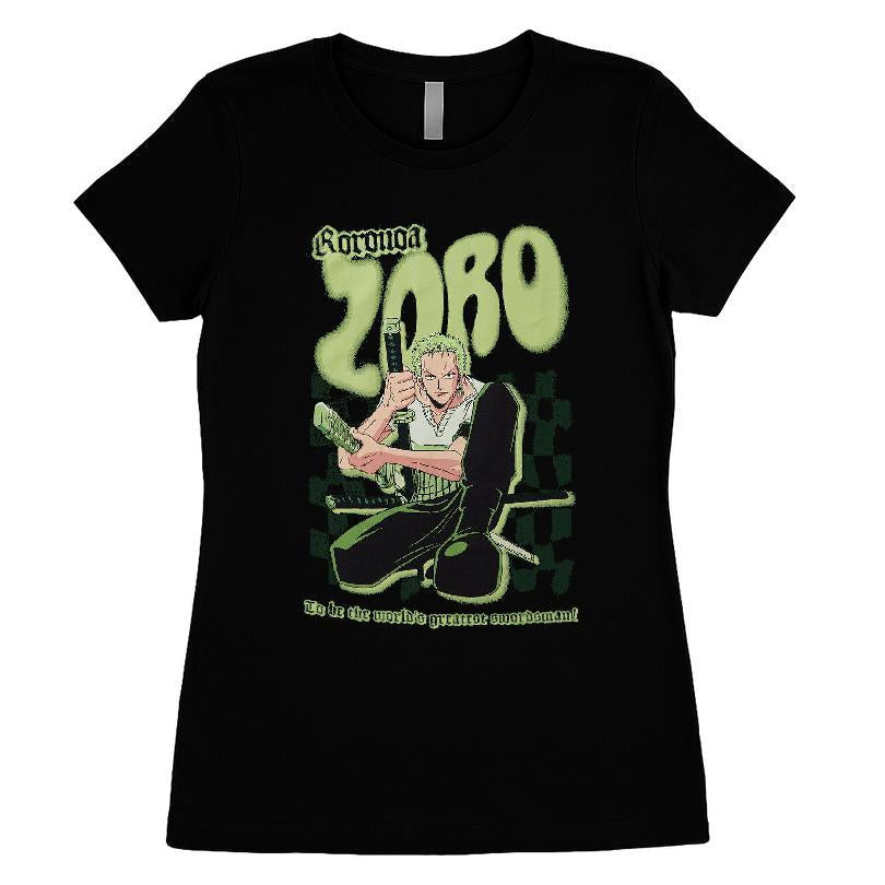 One Piece Zoro Graffiti Checkered T-shirt