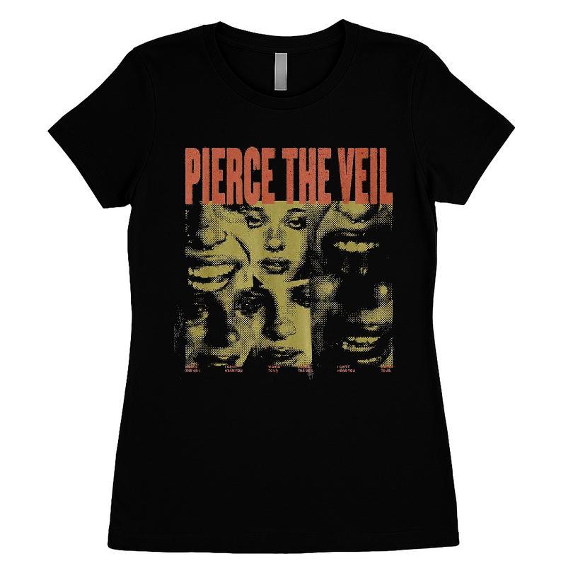 Pierce The Veil Faces Collage Boyfriend Fit Girls T-shirt