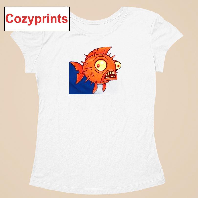 Quirky Orange Fish With Spikes Shirt