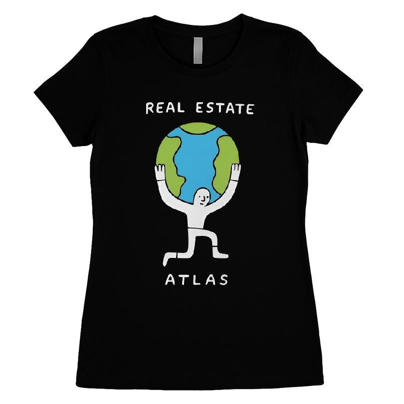 Real Estate Atlas Planet Earth Graphic T-shirt