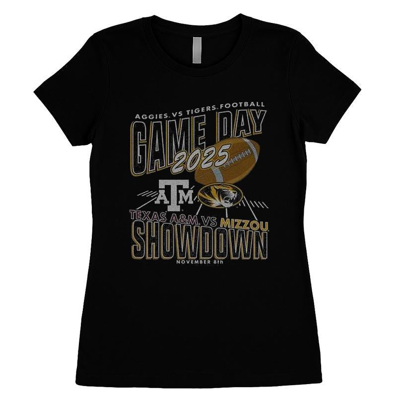 Texas A&M Aggies vs Mizzou Tigers Showdown Gameday 2025 T-shirt