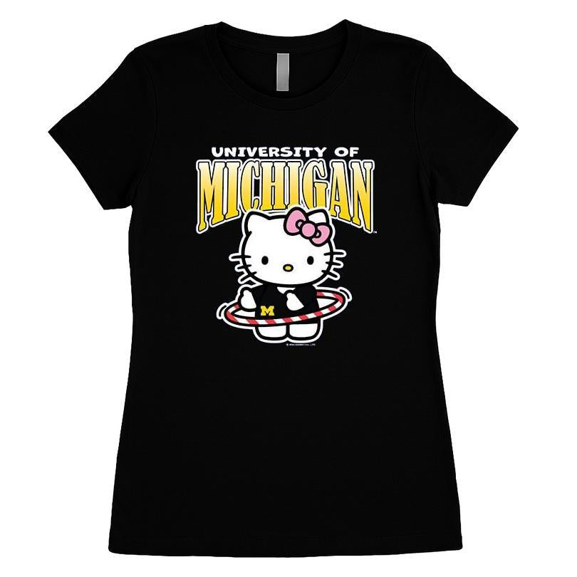 University Of Michigan Wolverines Hello Kitty T-shirt