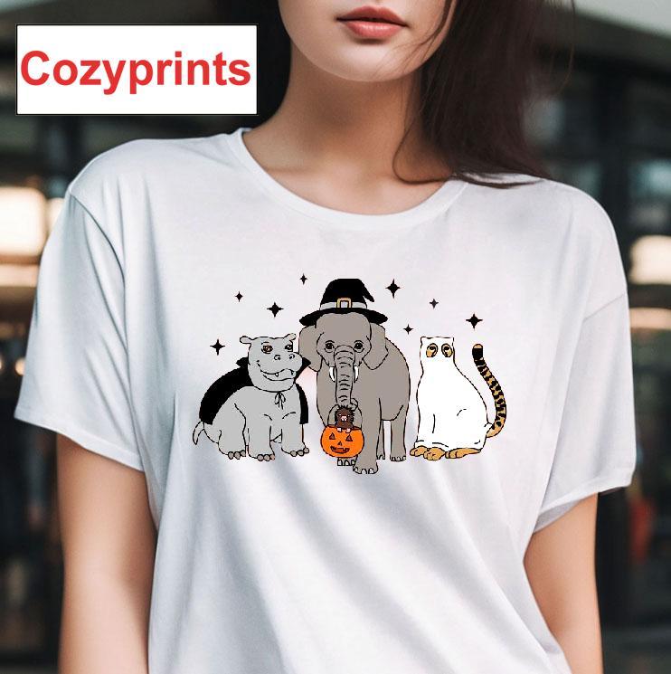 Hallzooween 2025 Hippo Elephant Cat Costumes Shirt