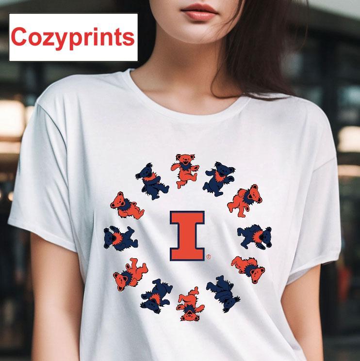 Illinois X Grateful Dead Circle Bears T-shirt