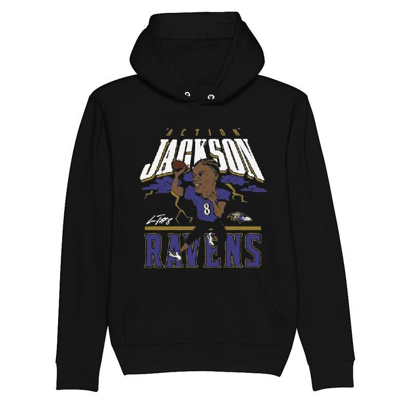 Lamar Jackson Black Baltimore Ravens Player Avatar Graphic T-shirt