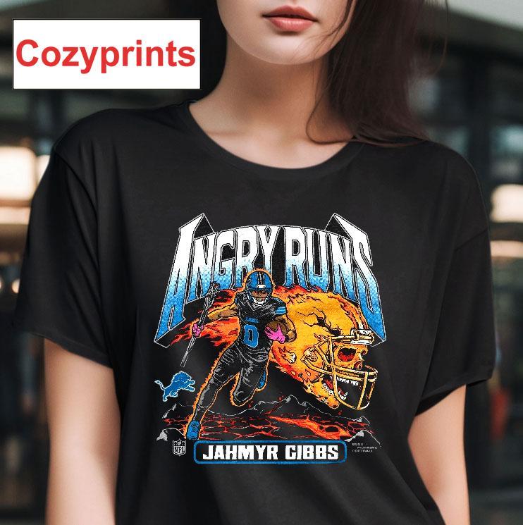 Youth Angry Runs 2025 Lions Jahmyr Gibbs T-Shirt