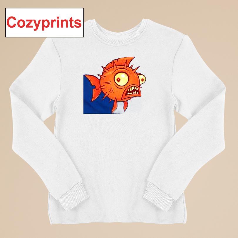 Quirky Orange Fish With Spikes Shirt